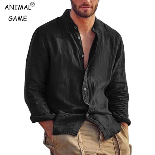 Herren leinen langarms - leinen,
