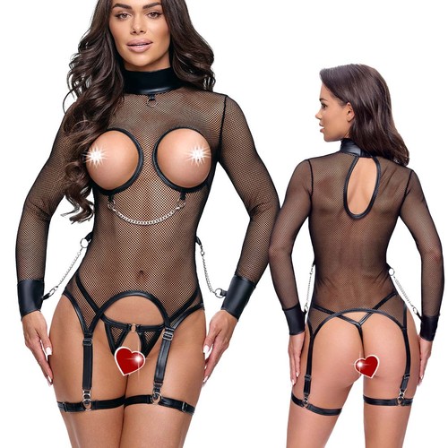 Strapshemd set damen netz - set,