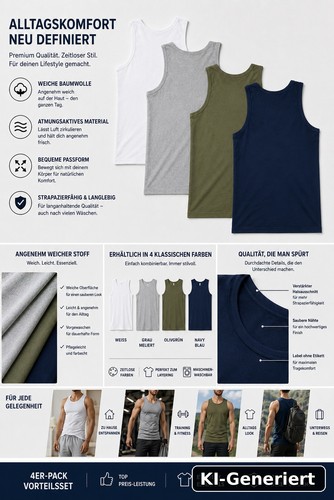 Herren unterhemd tank - tank, top/